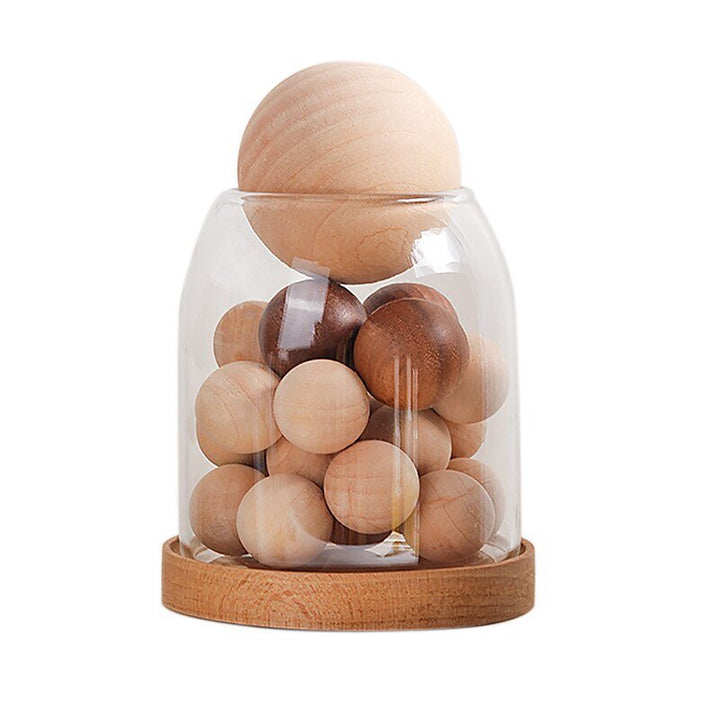 1343:3426#Aroma Wood Beads - Varm Glass Diffuser Jar Flameless Home Fragrance with Wooden Beads - Coa Living