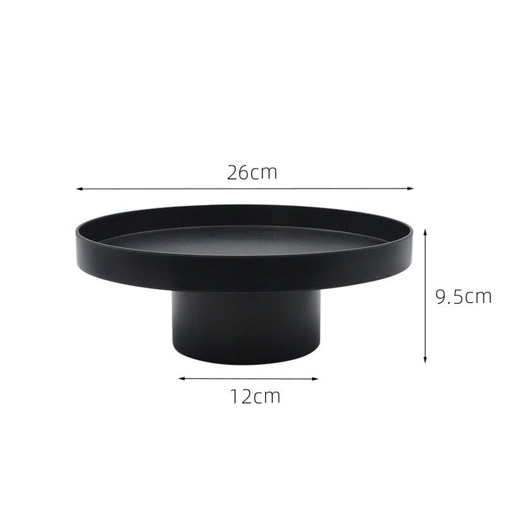 14:10#Black L - Tjord Minimal Style Round Pedestal Fruit Bowl Trays - Coa Living