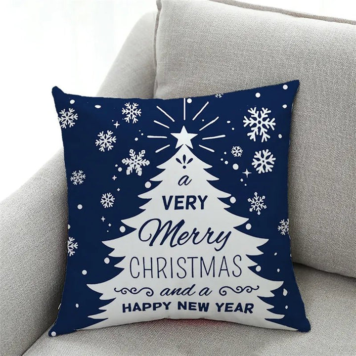 14:10#C - Aspen 45cm Blue and White Christmas Cushion Covers - Coa Living