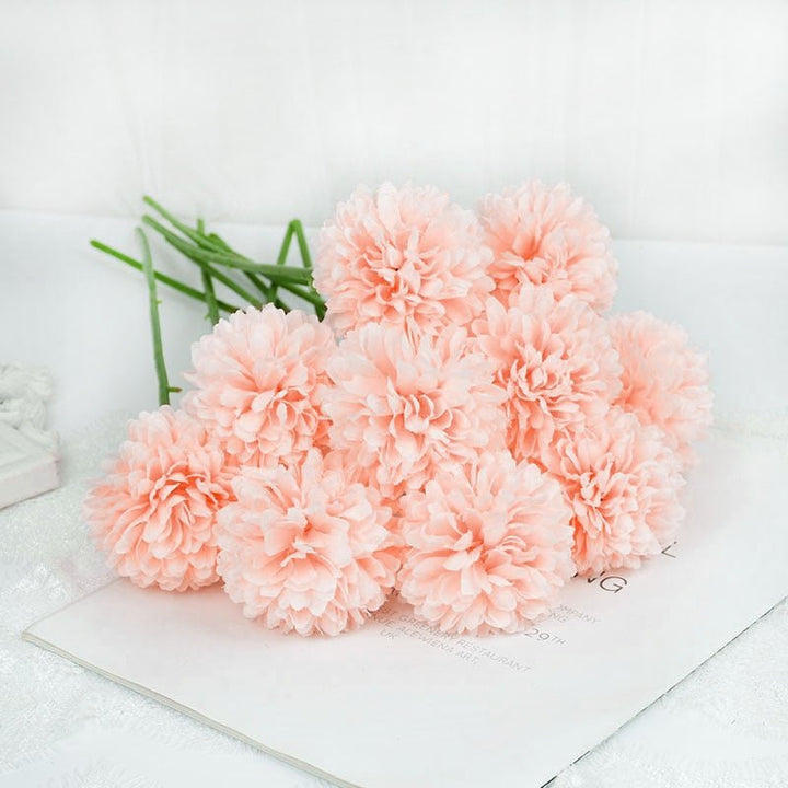 14:173#B;5:100014066#3pcs - Artificial Silk Pom Pom Round Flowers with Stems - Coa Living