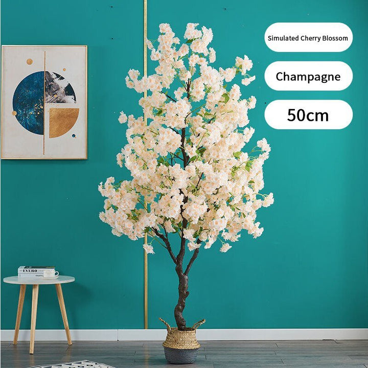 14:173#Champagne 50cm - Artificial Indoor Cherry Tree 50 to 200cm, 3 colours - Coa Living