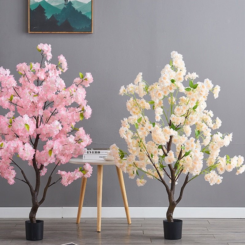 14:173#Champagne 50cm - Artificial Indoor Cherry Tree 50 to 200cm, 3 colours - Coa Living