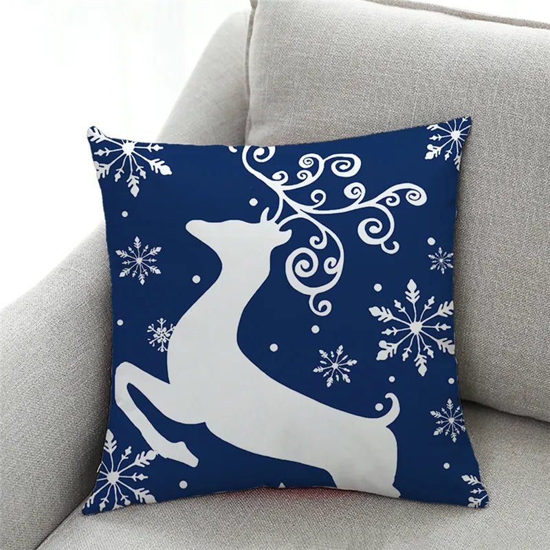 14:173#D - Aspen 45cm Blue and White Christmas Cushion Covers - Coa Living