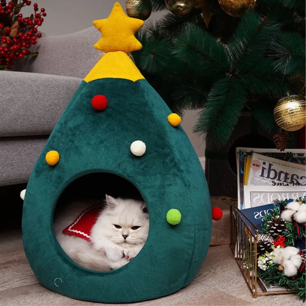 14:175;5:361385 - Christmas Tree Shape Felt Pet Nest - Coa Living