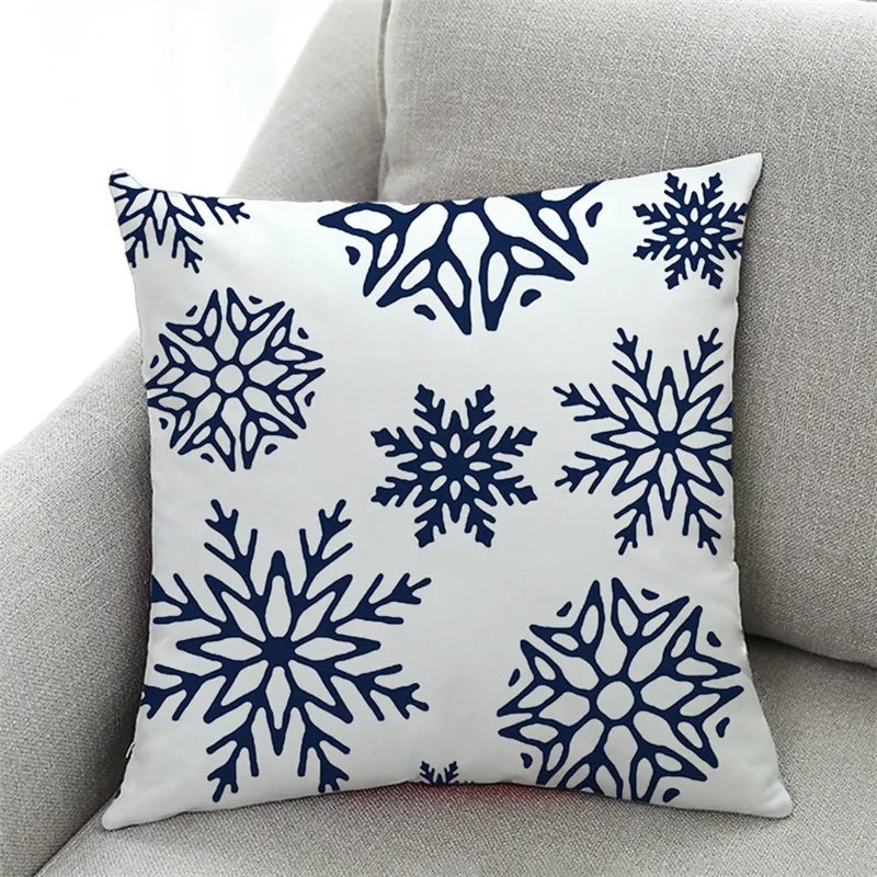 14:175#B - Aspen 45cm Blue and White Christmas Cushion Covers - Coa Living