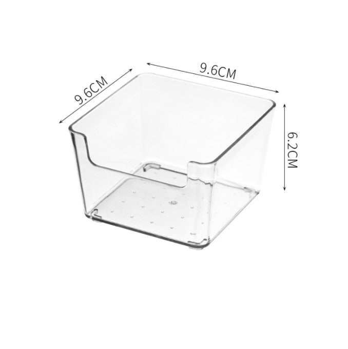 14:175#small-square box - Clear Plastic Organisation Boxes - Coa Living