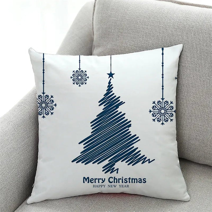 14:193#A - Aspen 45cm Blue and White Christmas Cushion Covers - Coa Living