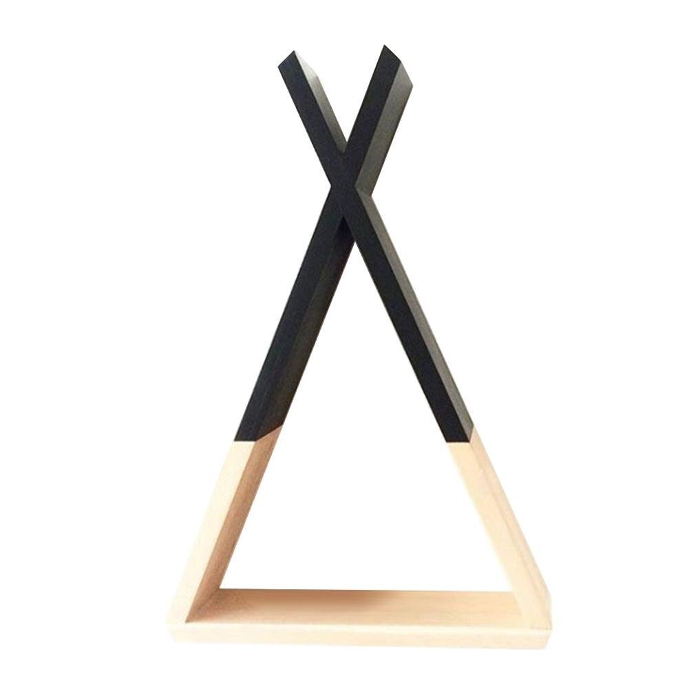 14:193#Black - Tippe Contemporary Wooden Triangle Tent Shape Shelf - Coa Living