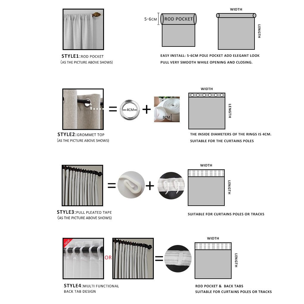 14:200006151#Black;5:200008330#W100x250cm 1pc;926:200011761#1.Rod Pocket - Kattegat Modern Curtains with Rail Fastening Options in Charcoal Black - Coa Living