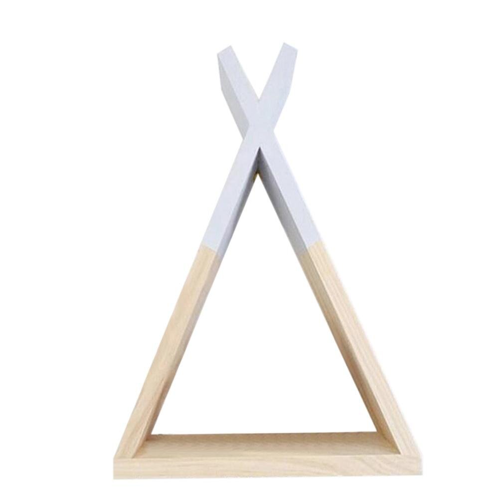 14:200006151#Grey - Tippe Contemporary Wooden Triangle Tent Shape Shelf - Coa Living