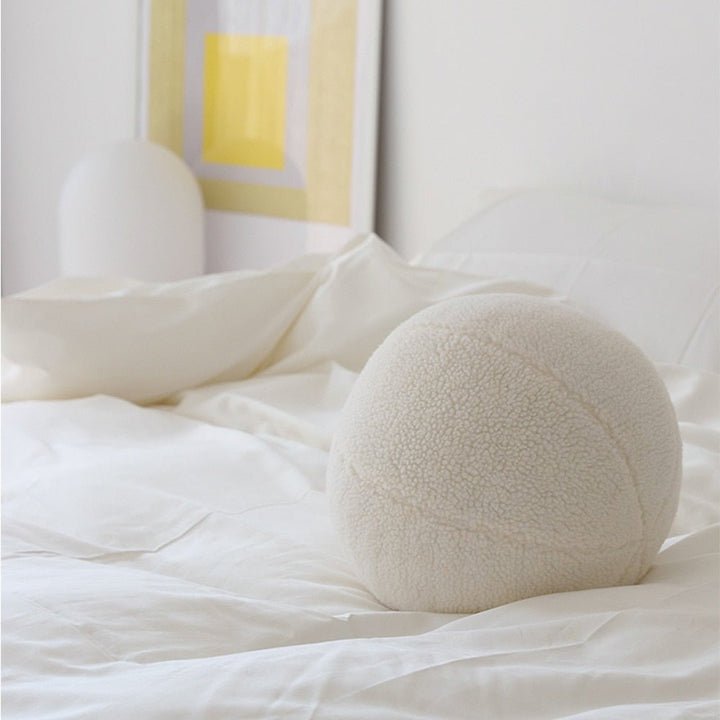 14:200006151#White;183:200012944#Diameter 35cm - Bolti Bouclé Style 35cm Stuffed Ball Cushion - Coa Living