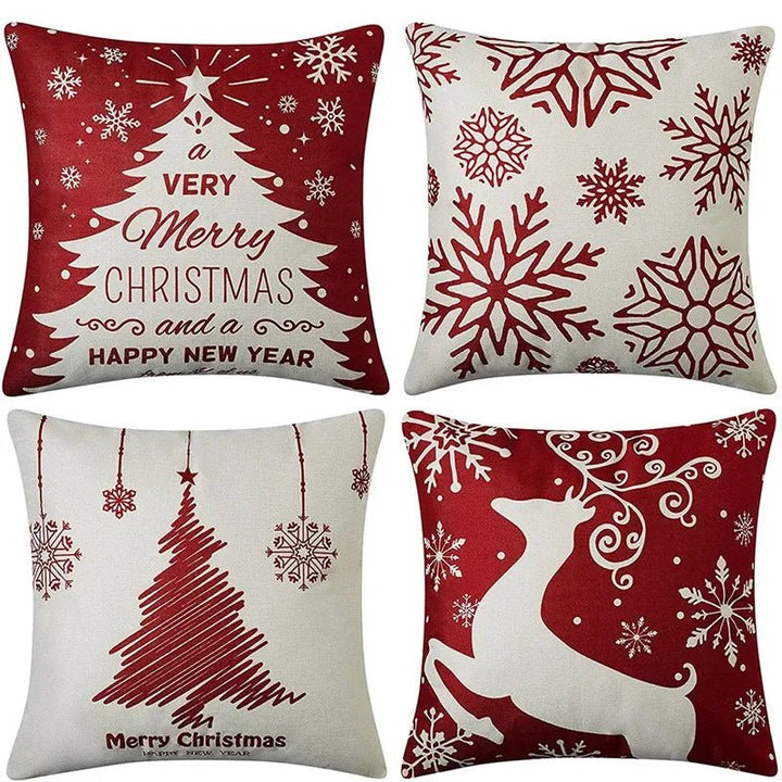 14:200070701#as shown - Alaska Set of 4 Christmas Pillow Covers 18 x 18cm - Coa Living