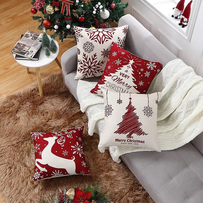 14:200070701#as shown - Alaska Set of 4 Christmas Pillow Covers 18 x 18cm - Coa Living