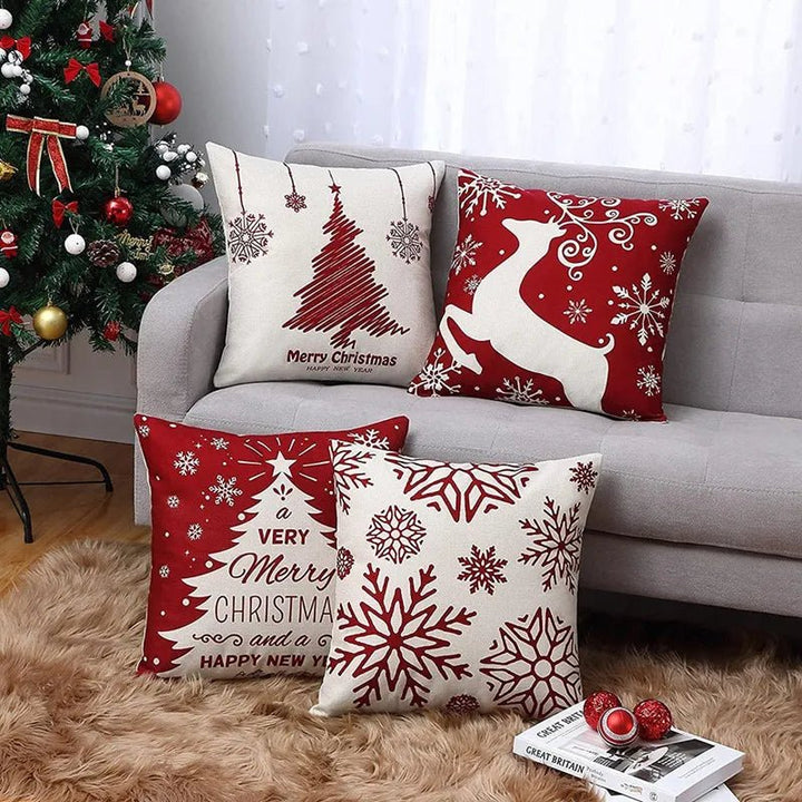 14:200070701#as shown - Alaska Set of 4 Christmas Pillow Covers 18 x 18cm - Coa Living