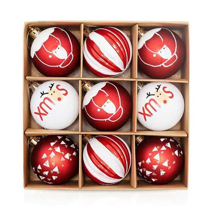 14:202422806#A;200325265:202624851#6cm - Papa Noel Pack of 9 Christmas Tree Baubles - Coa Living