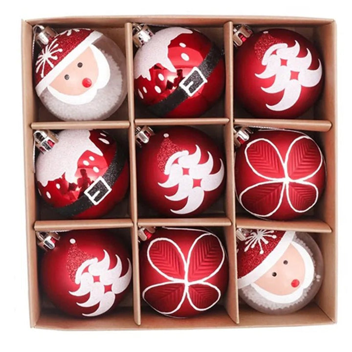 14:202422806#A;200325265:202624851#6cm - Papa Noel Pack of 9 Christmas Tree Baubles - Coa Living