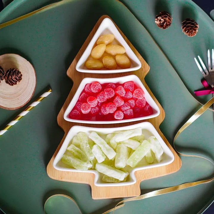 14:29#Christmas Tray 1pc;200007763:201336100 - Spruce Christmas Tree Shaped Ceramic Tray Set - Coa Living