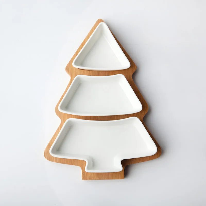 14:29#Christmas Tray 1pc;200007763:201336100 - Spruce Christmas Tree Shaped Ceramic Tray Set - Coa Living