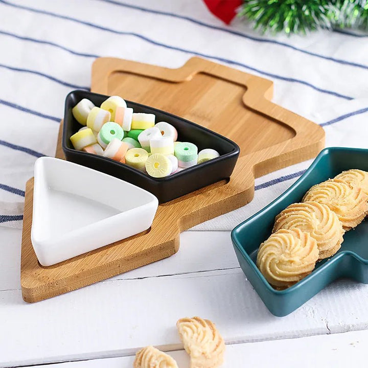 14:29#Christmas Tray 1pc;200007763:201336100 - Spruce Christmas Tree Shaped Ceramic Tray Set - Coa Living