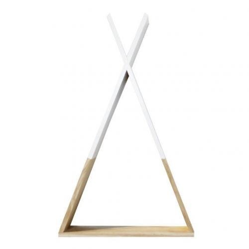 14:29#White - Tippe Contemporary Wooden Triangle Tent Shape Shelf - Coa Living