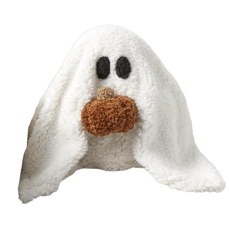 14:29#White;200007763:201336100 - Gulliver The Ghost 25cm Plush Pillow with Pumpkin - Coa Living