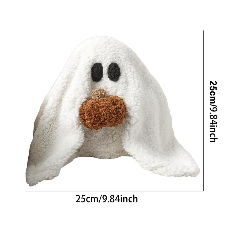 14:29#White;200007763:201336100 - Gulliver The Ghost 25cm Plush Pillow with Pumpkin - Coa Living