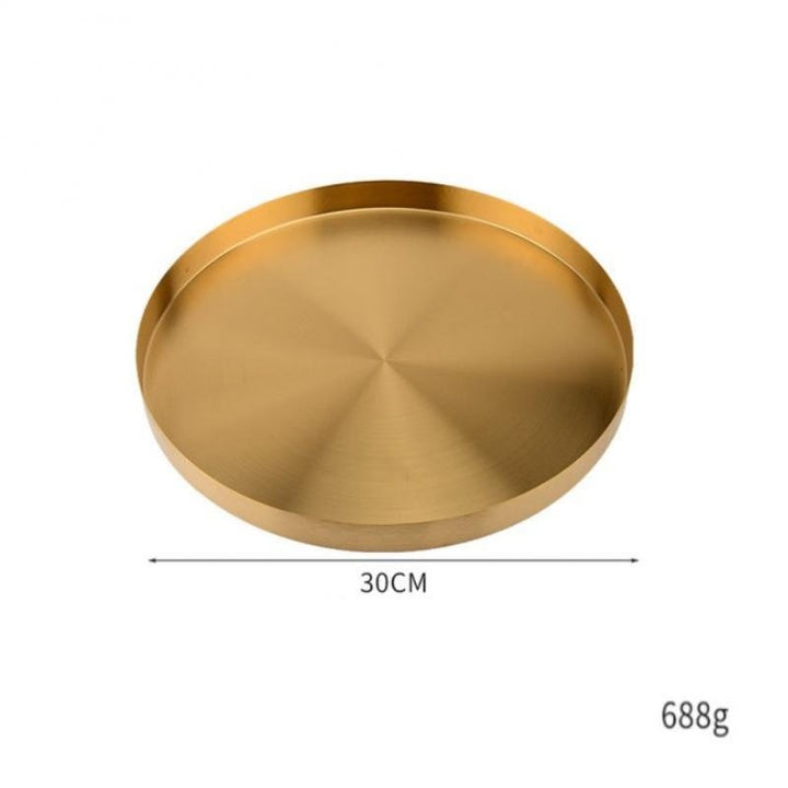 14:350852#01 30cm - Ostberg Modern Style Round Stainless Steel Trays - Coa Living