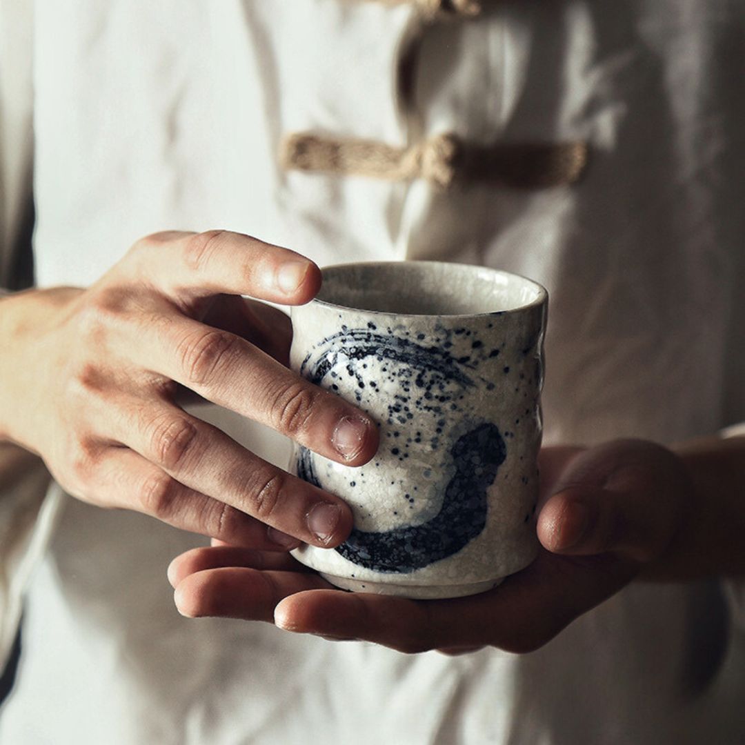 14:365458#J;26:200007972 - Haruki Japanese Natural Texture Ceramic Tea Cups in White - Coa Living