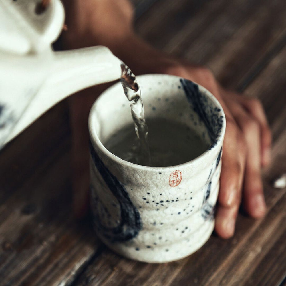 14:365458#J;26:200007972 - Haruki Japanese Natural Texture Ceramic Tea Cups in White - Coa Living