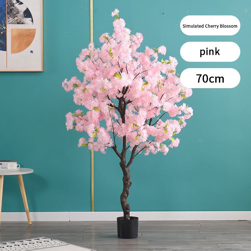 14:365458#Pink 70cm - Artificial Indoor Cherry Tree 50 to 200cm, 3 colours - Coa Living