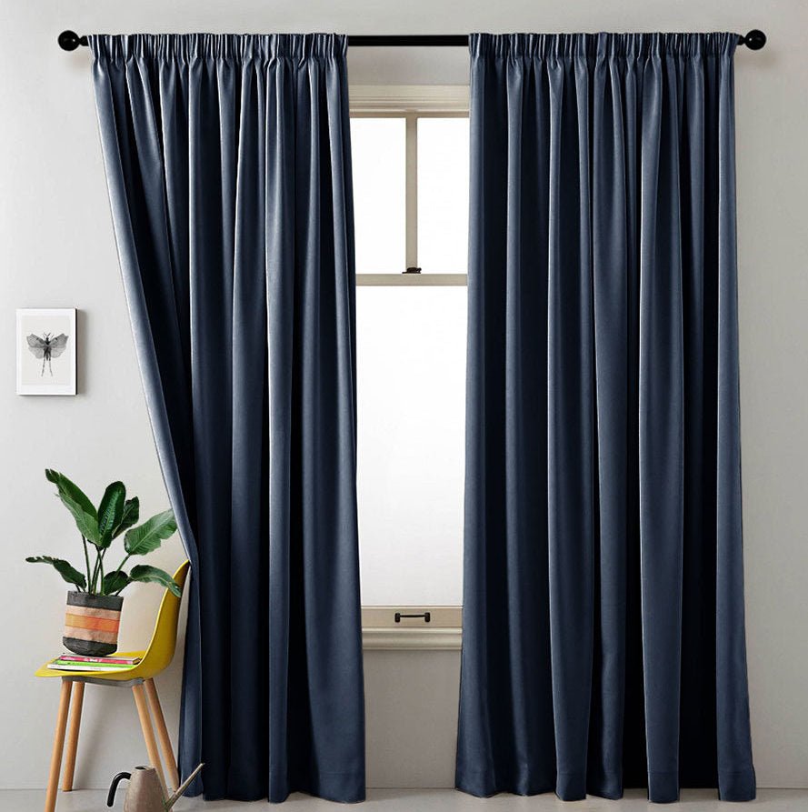 14:496#Deep Blue;5:200008330#W100x250cm 1pc;926:200011761#1.Rod Pocket - Kattegat Modern Curtains with Rail Fastening Options in Deep Ocean Blue - Coa Living