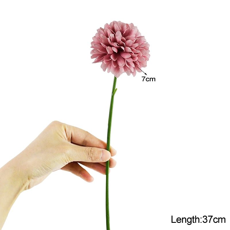 14:691#E;5:100014066#3pcs - Artificial Silk Pom Pom Round Flowers with Stems - Coa Living