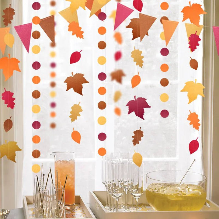 14:771#4m leaves - Autumn Gold Artificial Autumn Leaves Hanging Garlands - Coa Living