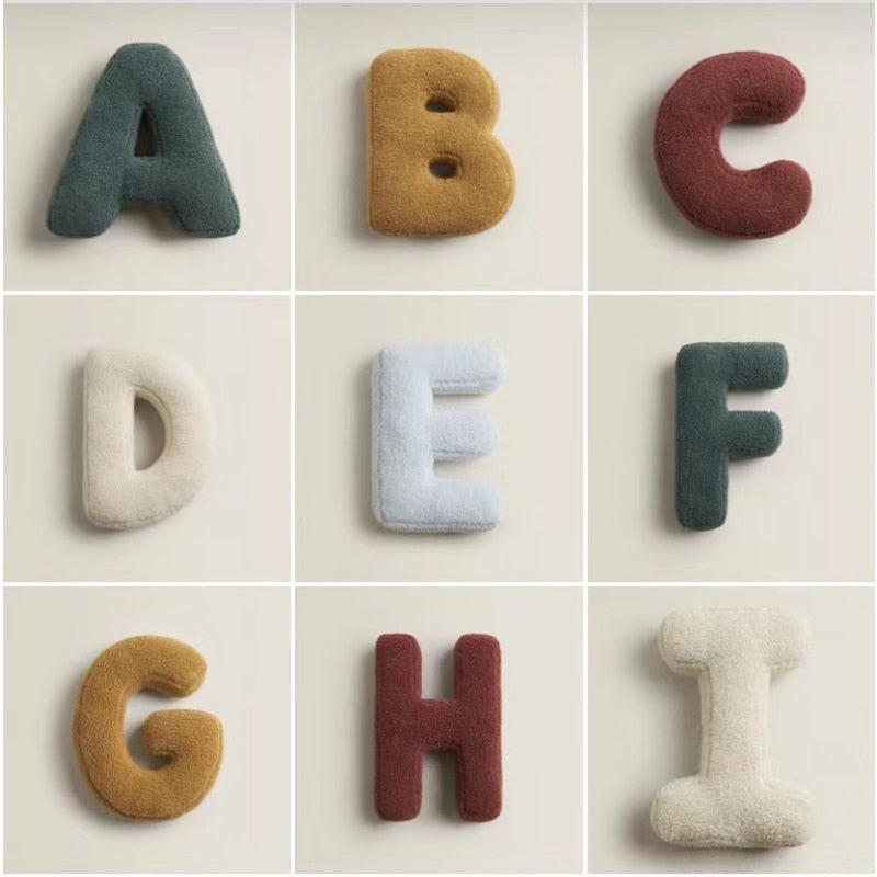 14:771#A - Leturgerd Alphabet Letter Decorative Scatter Cushions - Coa Living