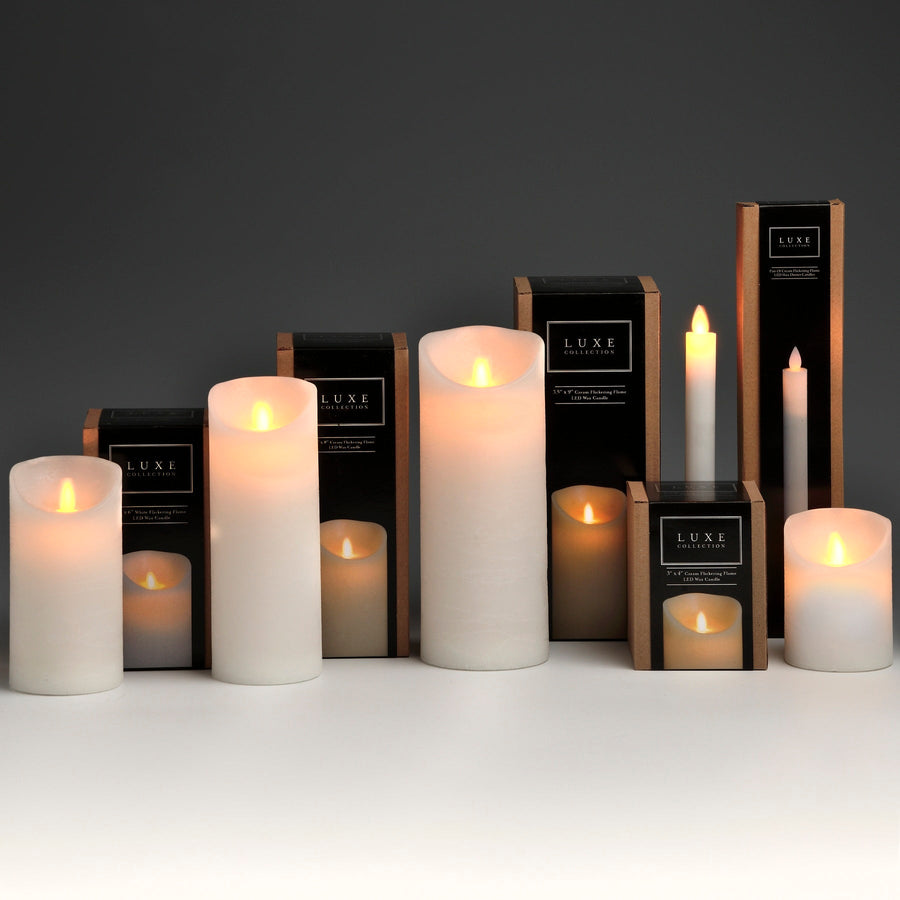 18086 - Luxe Collection White Flickering Flame LED Wax Candle - Coa Living