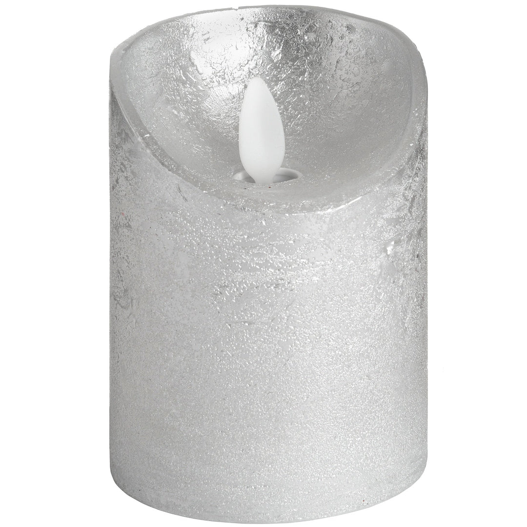 18746 - Luxe Collection Silver Flickering Flame LED Wax Candle - Coa Living