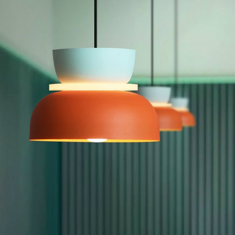 200000531:1052#Large size;14:193#DOWN orange;249:200006307#UP light blue - Percy Minimal Customisable Colourful Pendant Lamp Large - Coa Living