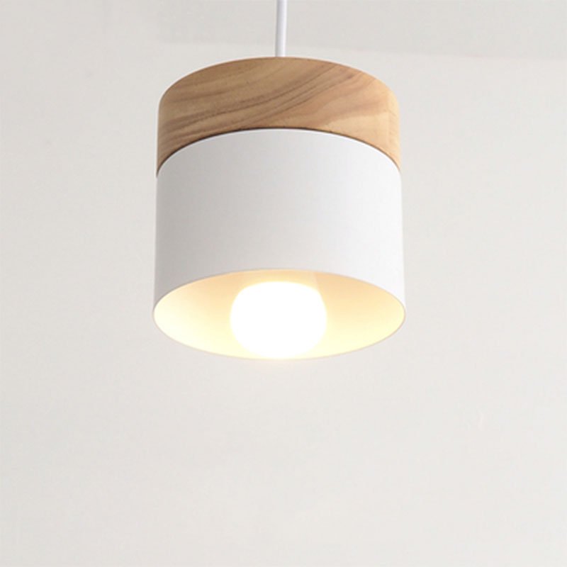 200000531:175#White No Bulb - Kjellander Modern Style Pendant Light Fitting with Wood Base - Coa Living