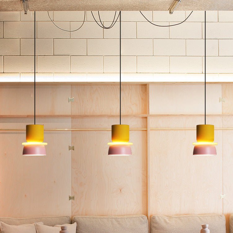 200000531:193#Small size;14:350850#DOWN pink;249:200006306#UP yellow - Thomas Minimal Customisable Colourful Pendant Lamp Small - Coa Living