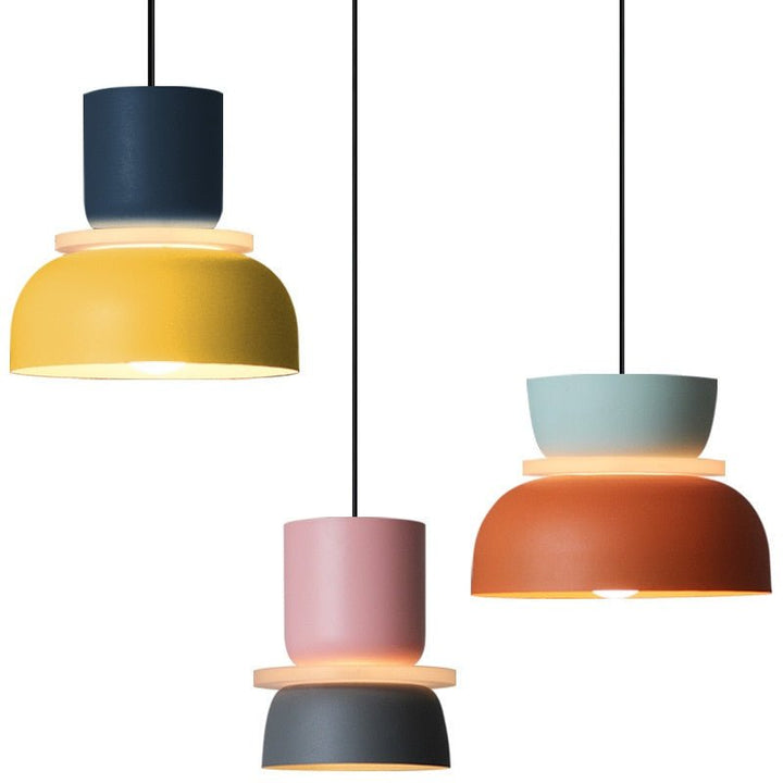 200000531:193#Small size;14:350850#DOWN pink;249:200006306#UP yellow - Thomas Minimal Customisable Colourful Pendant Lamp Small - Coa Living