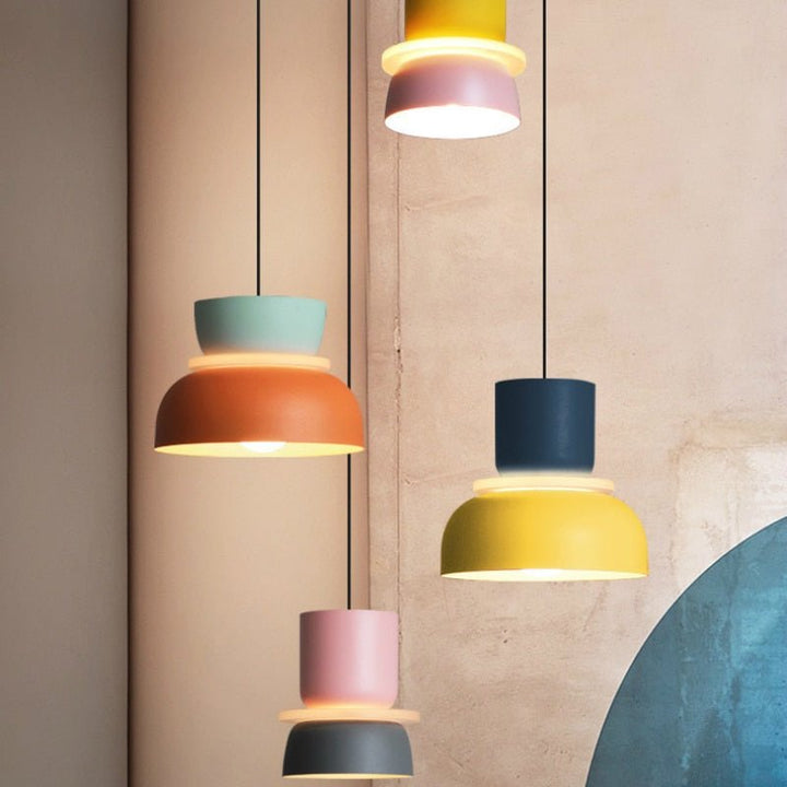 200000531:193#Small size;14:350850#DOWN pink;249:200006306#UP yellow - Thomas Minimal Customisable Colourful Pendant Lamp Small - Coa Living