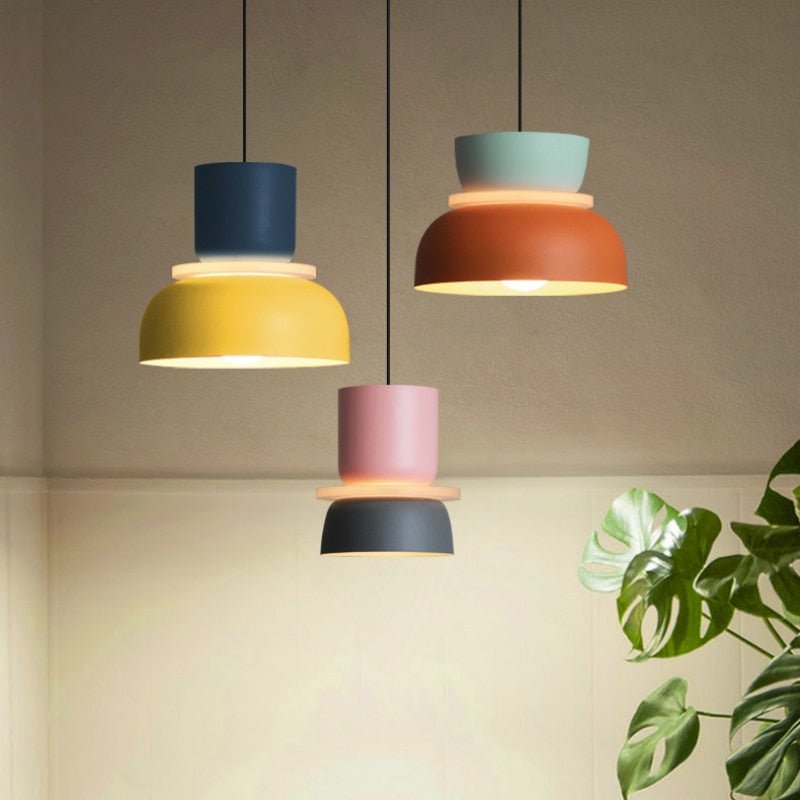 200000531:193#Small size;14:350850#DOWN pink;249:200006306#UP yellow - Thomas Minimal Customisable Colourful Pendant Lamp Small - Coa Living