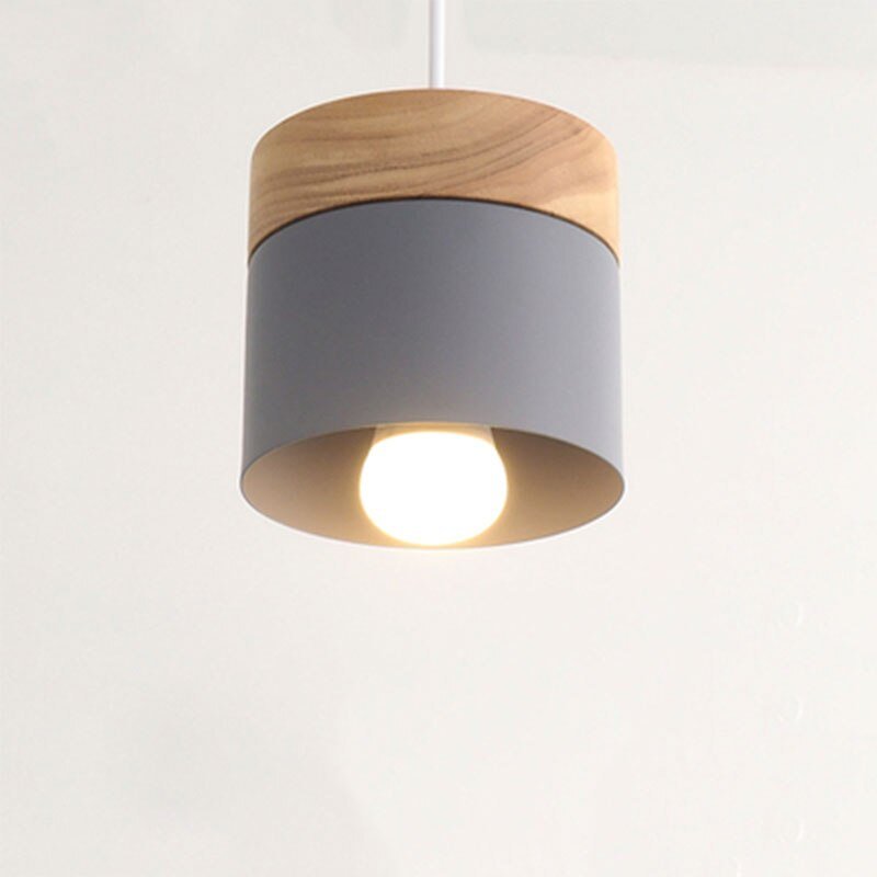 200000531:365458#Grey No Bulb - Kjellander Modern Style Pendant Light Fitting with Wood Base - Coa Living