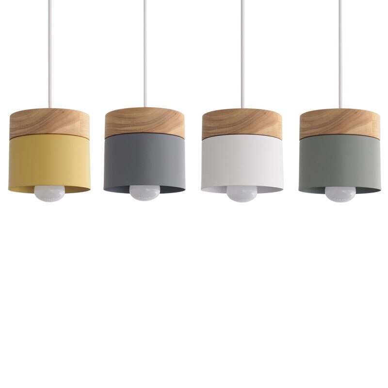 200000531:496#Kaki No Bulb - Kjellander Modern Style Pendant Light Fitting with Wood Base - Coa Living