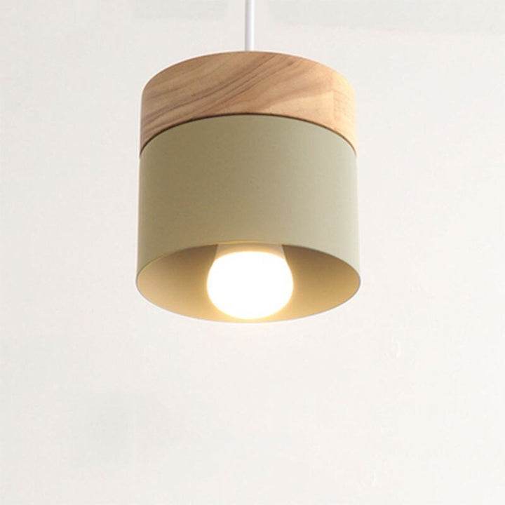 200000531:496#Kaki No Bulb - Kjellander Modern Style Pendant Light Fitting with Wood Base - Coa Living