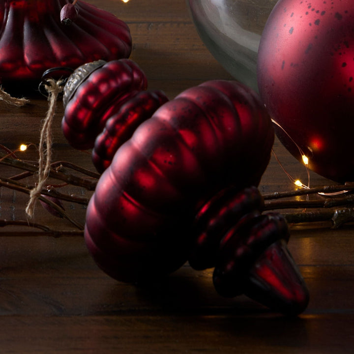 22796 - Chateau Merlot Red Glass Statement Christmas Baubles Collection - Coa Living