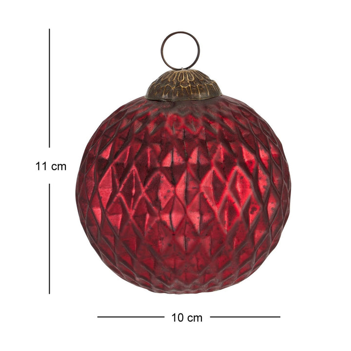 22797 - Chateau Merlot Red Glass Statement Christmas Tree Bauble Collection - Coa Living