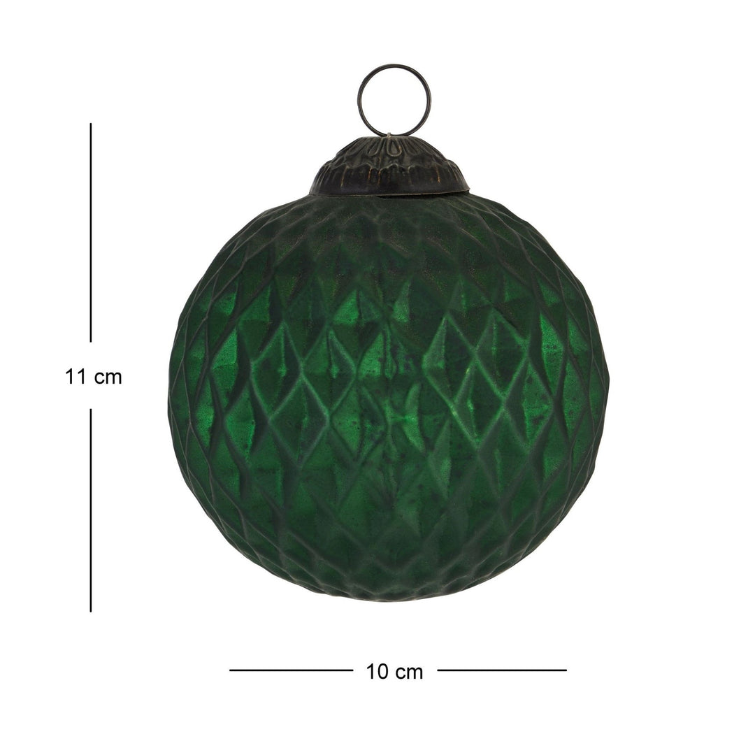 22798 - Foret Verte Green Glass Statement Christmas Tree Bauble Collection - Coa Living