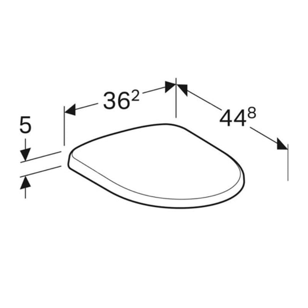 500.337.01.1 - Geberit Selnova Replacement Soft Close Toilet Seat Cover with Top Fixings in White - 500.337.01.1 - Coa Living