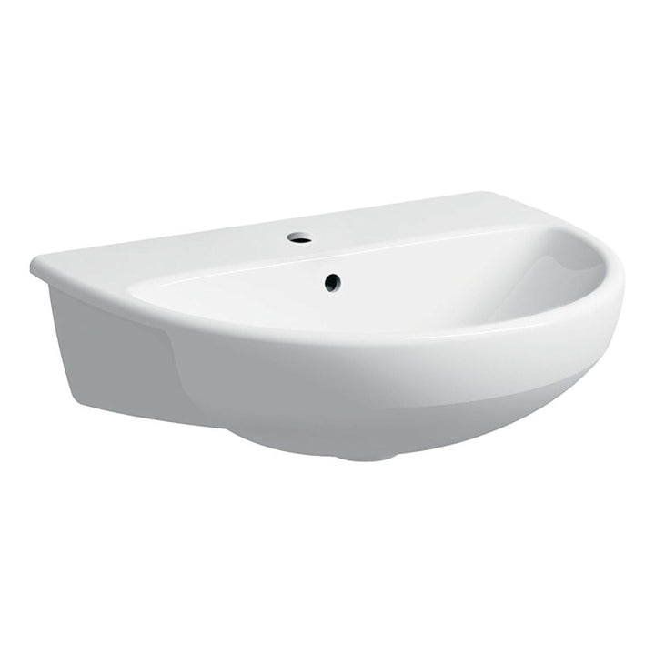 501404006 - Geberit Selnova 55cm Semi Recessed Washbasin 1 or 2 Tap Holes - Coa Living